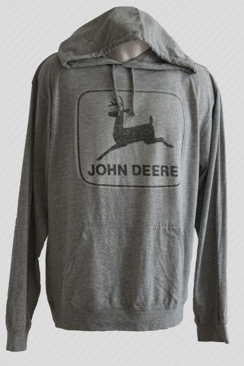 John Deere T Men's shirt long sleeve grey cotton NEW size L