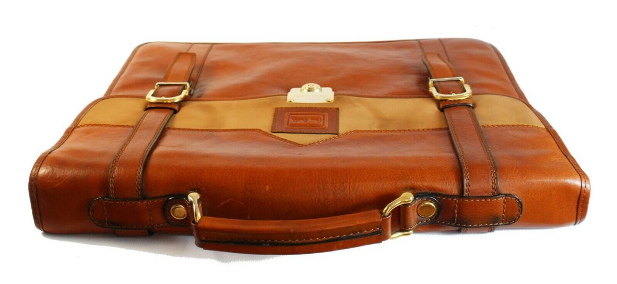 20 "Herren Vtg PIERRE CARDIN Aktentasche aus Leder Work Messenger LAPTOP Busines - Image 3