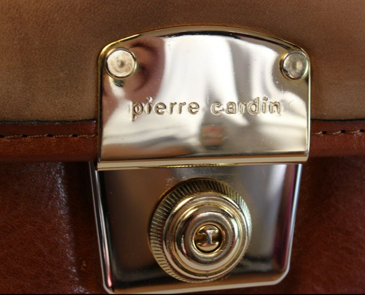 20 "Herren Vtg PIERRE CARDIN Aktentasche aus Leder Work Messenger LAPTOP Busines - Image 12