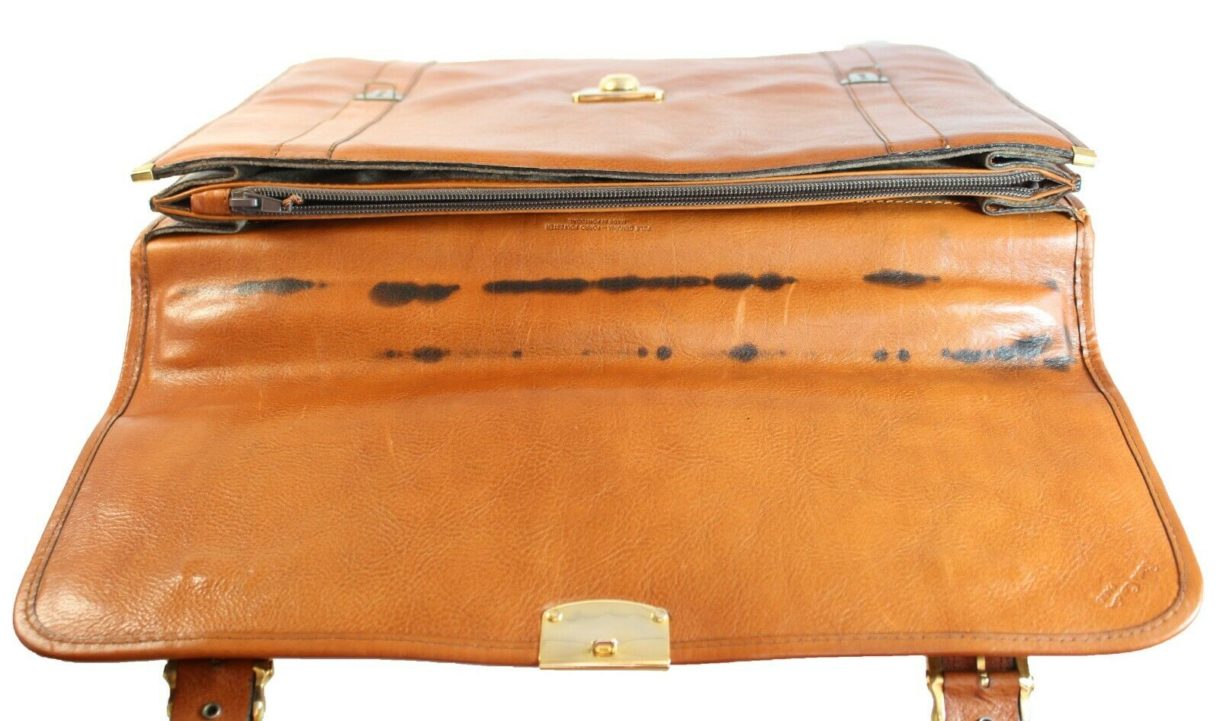 20 "Herren Vtg PIERRE CARDIN Aktentasche aus Leder Work Messenger LAPTOP Busines - Image 5