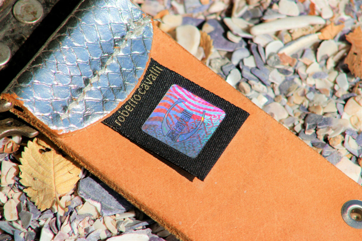 JUST ROBERTO CAVALLI women LEATHER SILVER SNAKE PRINT SOLID BUCKLE