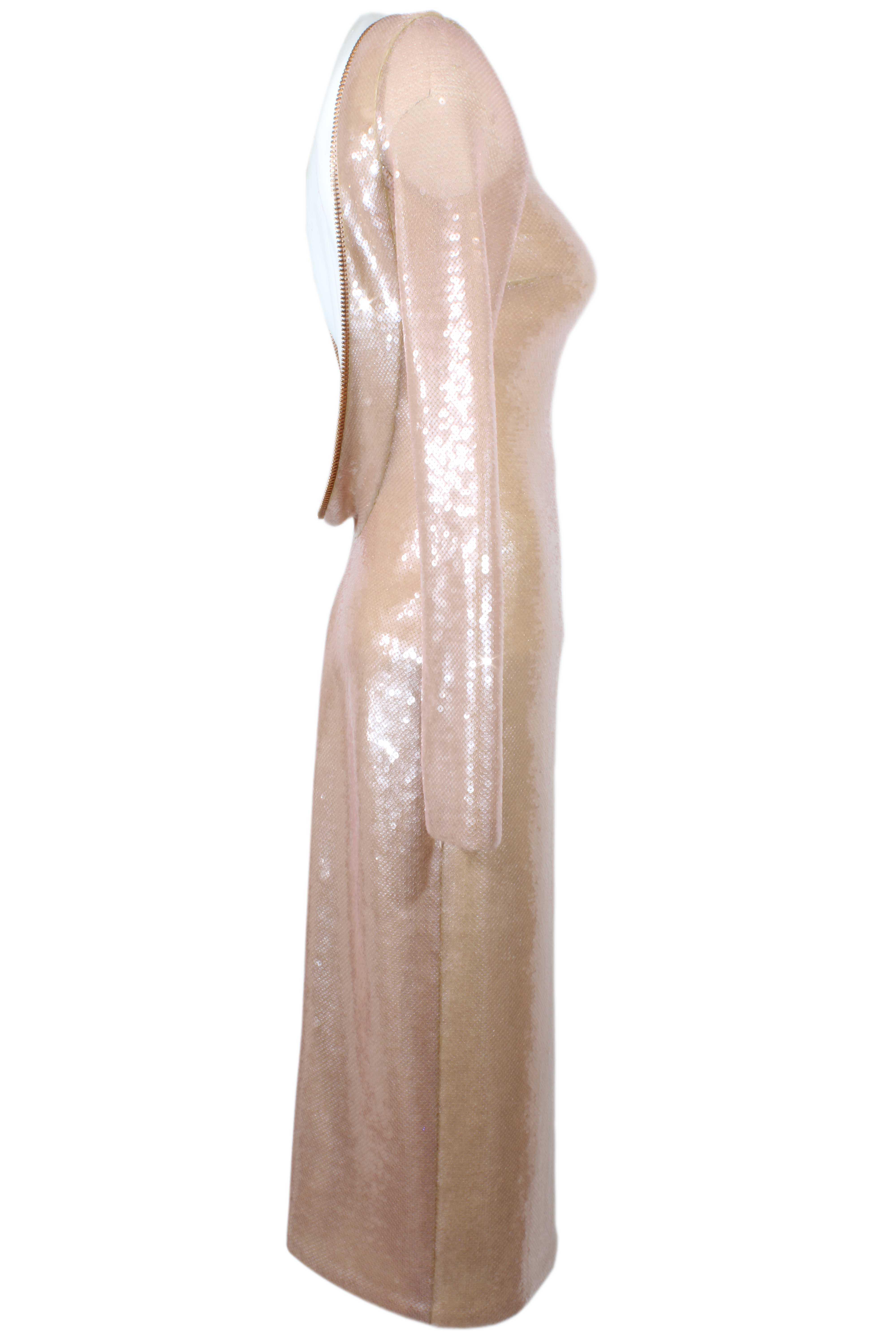 18K Tom Ford Zipper Rose Gold Sequin Dress size IT 38